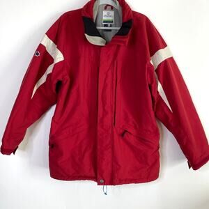 Burton Ski Coat Men's Large Red White Winter Snow Jacket Snowboard Outerwear